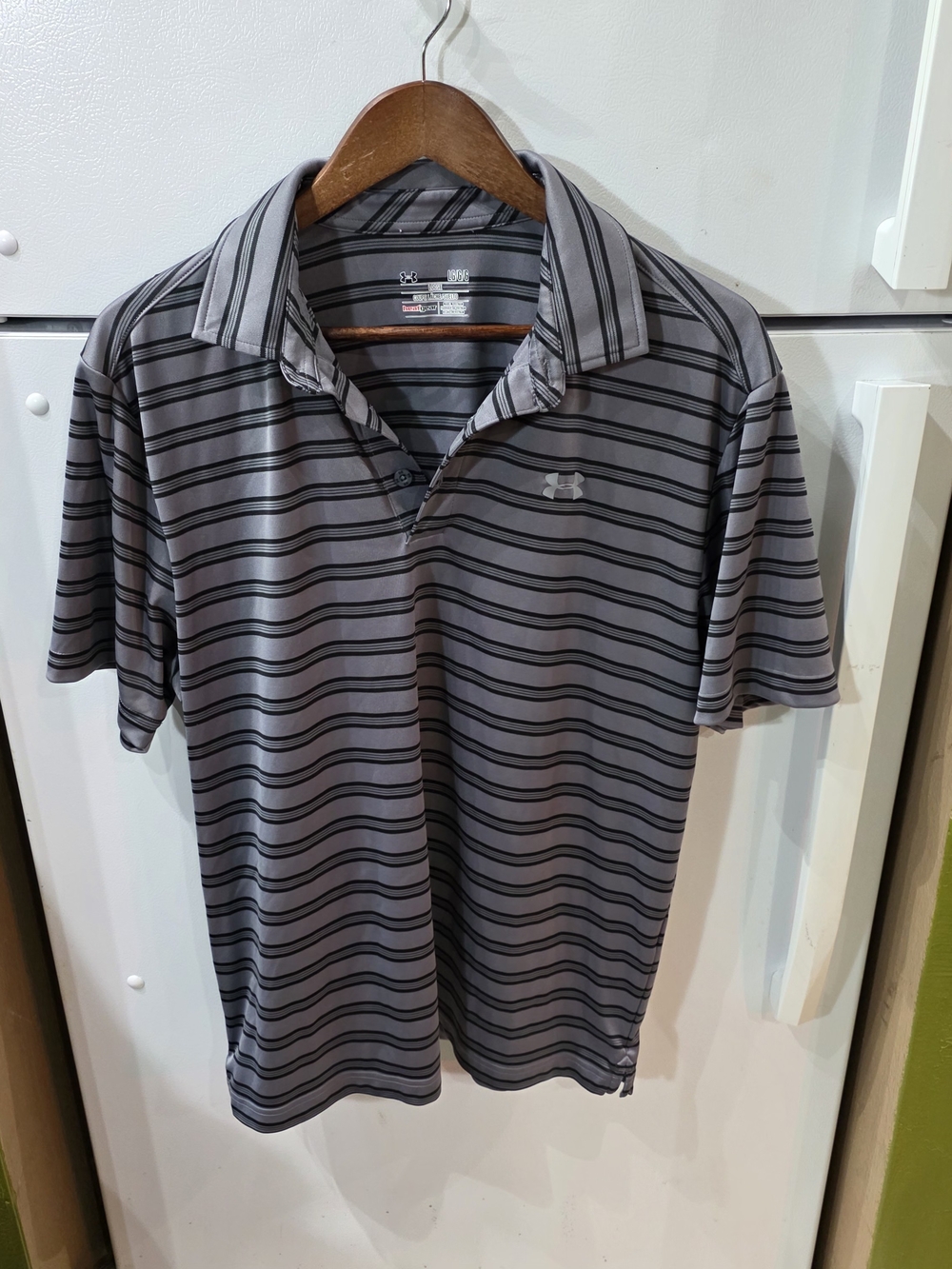 Under Armour Men’s Gray Striped Polo Shirt
